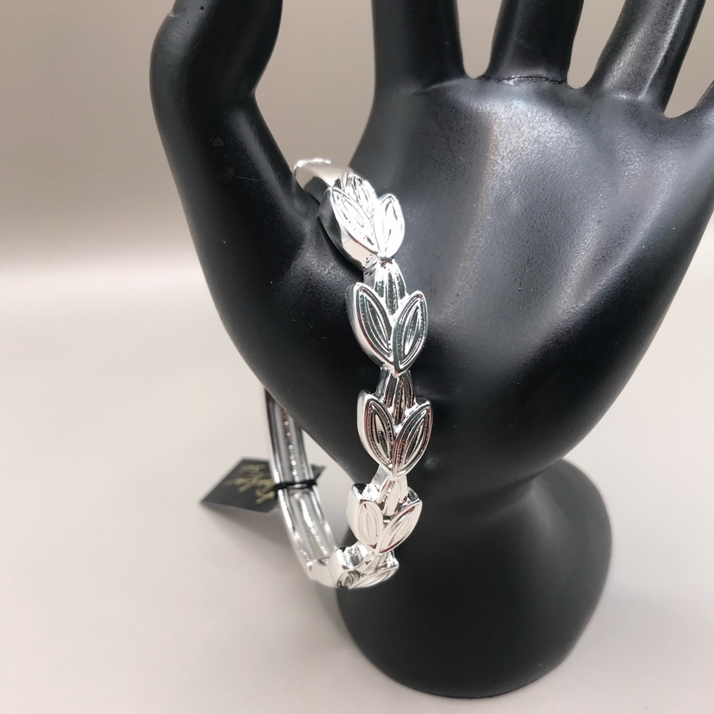 Thalia Sodi Silver-Tone Leaf Stretch Bracelet - Picture 2 of 5